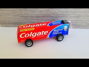 How To Make A Bus Form Colgate Box with DC motor (electric bus)