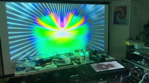 Scene from my old studio is Queens. 2021 #moire #liquidlightshow #feedback #visuals #analog