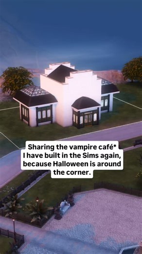 Sims 4 vampire café (no CC), because Halloween is around the corner 👻🦇 This is the "Graveflower Teahouse", a café type lot that is in the gallery available for free download for your own game. Check out my profile for more Sims builds like this. 💚 | ABNewcrest Builds