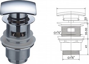 [Hot Item] Sanitary Ware Chrome Pop up Basin Waste Drain with Overflow