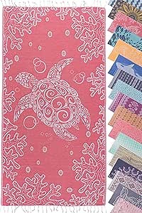 Cute Beach Towel Quick Dry for Travel, Pool, Swimming - Pool Towels Oversized (69 x 37 inch) – Big Beach Towel Turkish, Cloud Cotton, Lightweight, Sand Proof, Sea Turtle Sand Resistant Beach Towels