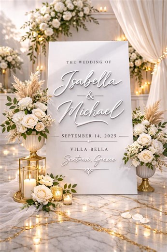 Personalized White Acrylic Wedding Welcome Sign, 3D Luxury Modern Decor - Etsy