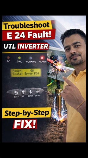 “E24 error aaya ⚡DC wire pakdi 🔍Frame se alag ki 🔧Inverter normal 😎”#viralshorts