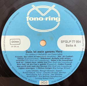 Franz Lehár – Dein Ist Mein Ganzes Herz (Vinyl)