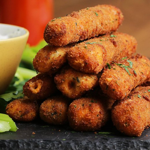 65M views · 22K reactions | Buffalo Chicken Mozzarella Sticks FULL...
