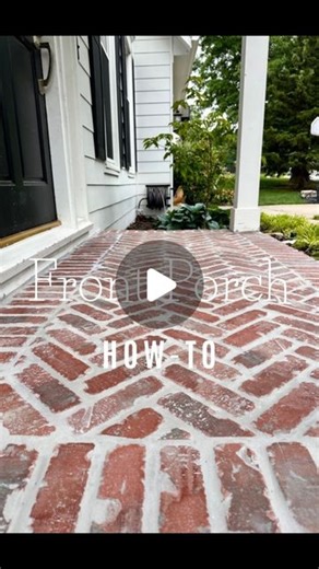 Rachel Kemper | Attainable DIYer on Instagram: "BRICK FRONT PORCH HOW-TO Using @oldmillbp thin brick in the shade Midtown, mixed with @mapeiusa grout in Pewter, this front porch has gained immense character and upped the curb appeal. Next up to seal it and decorate! ✨"