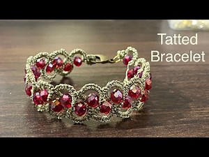 Tat beautiful beaded bracelet: shuttle tatting tutorial ‪@threadpower4444‬