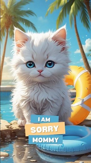 😂 Cute Cat Apologizing for Saying a Bad Word 🐱💬 #cuteanimals #catshorts #trendingcats