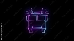 glowing neon message box animation chat text talk mail letter notice notification animated sign symbol on black background Stock Video