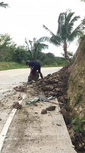 Roadside slope failure due to typhoon has been addressed #communitysupport | John Carillo