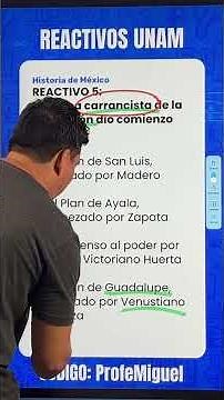 Reactivo #10 Historia – EXAMEN UNAM: Etapa Carrancista y Plan de Guadalupe