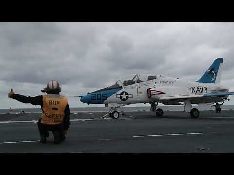 T-45 Goshawk Conducts Launch and Recovery Aboard USS Gerald R. Ford (CVN 78)