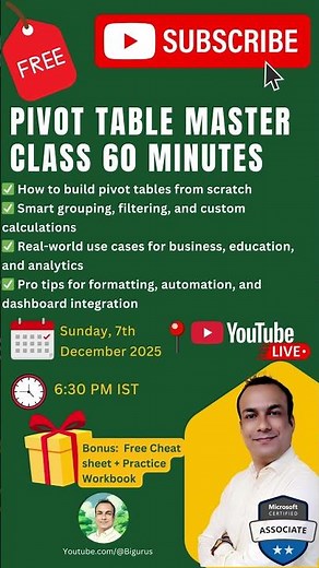 Pivot Tables Master Class #sharadanand #microsoftexcel #exceltraining #excel #pivot_table