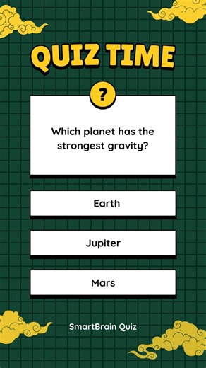 which planet has strongest gravity? #gk #quiz #trivia #ytshorts
