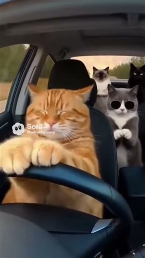 You’re Late Because an Orange Cat Is Driving 😂🚗#orangecat#catvideo#funnycat#catshorts#viralcat