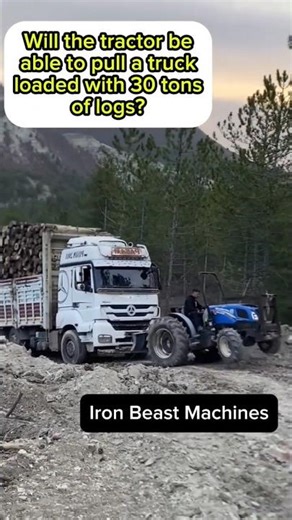Tractor Rescues a Fully Loaded Log Truck from Mud!