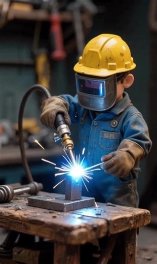 World’s Smallest Welder 🔥 Tiny Human Welding Metal #viral #transformation