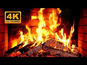 FIREPLACE 4K 🔥 Fireplace video with Burning Logs & Fire Sounds. Christmas Fireplace