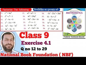 Class 9 Exercise 4.1 NBF Maths Ex 4.1 Class 9th federal board FBISE Math national Book foundation