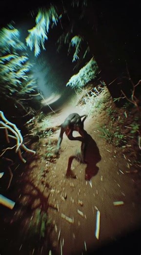 Terrifying Pale Crawler Cryptid Sighting Captured on a Dark Forest Trail