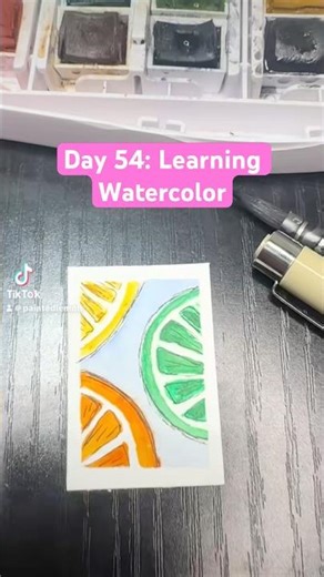 Day 54: learning watercolor. Paint this easy beginner friendly watercolor with me #watercolor