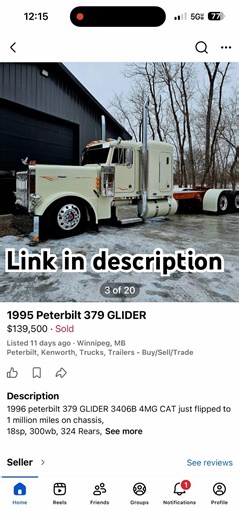 Incredible 1995 Peterbilt 379 glider for sale