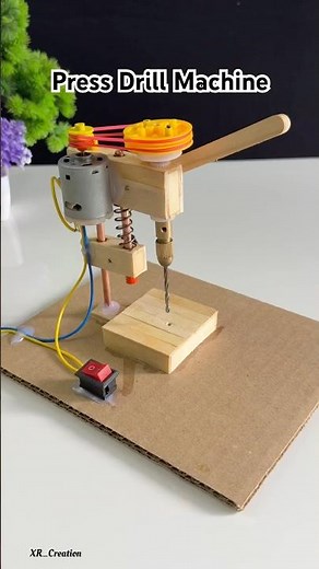 Homemade press drill machine with Dcmotor #youtubeshorts #shorts #dcmotor #motor #diy #tech #project