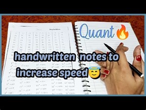 My notes 📝 to increase speed in quantitative aptitude📚