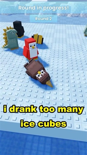 Broguin is drunk on ice cubes 😂 #roblox #knockout #penguin #anklebreakers