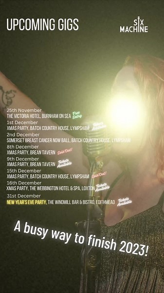 Loads of chances to see out 2023 with us! #livemusic #gig #somerset #christmasparty #christmascountdown