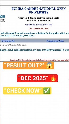 IGNOU December 2025 Result Kaise Check Kare?