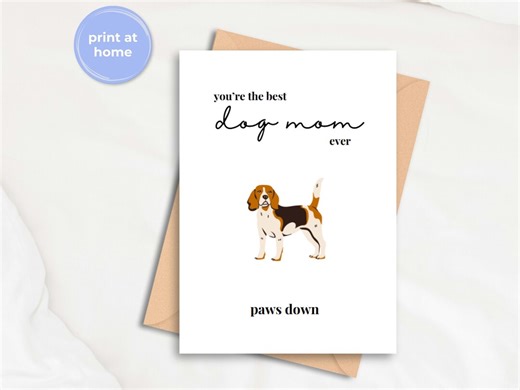 Card From Beagle Dog, Beagle Dog Mom Mother's Day Card From Dog, Best Dog Mom Ever, Printable Mothers Day Card From the Dog - Etsy