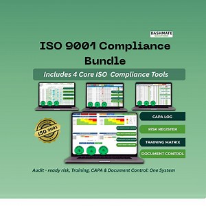 ISO 9001 Compliance Starter System | Risk Register, CAPA, Training Matrix & Document Control | Excel Toolkit - Etsy Canada