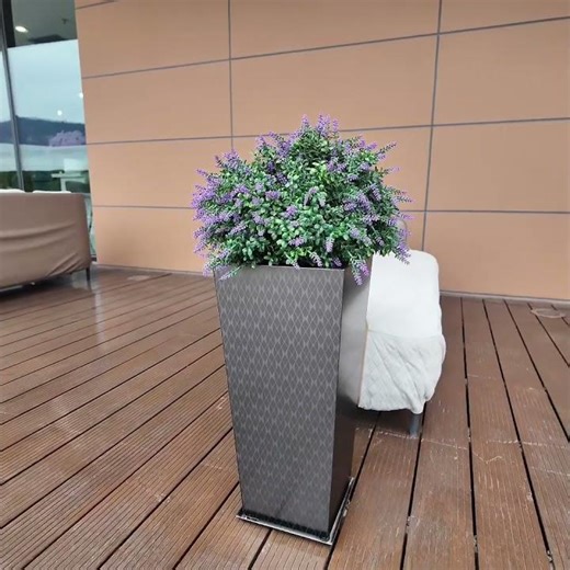Luxury Mirror Black Stainless Steel Decorative Planter Box, Sleek Modern Planter for Indoor Outdoor