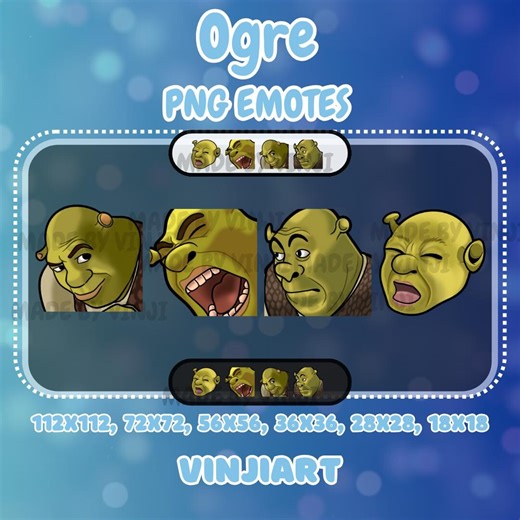 Ogre Shrek Themed Meme Emote Pack for Streaming/chatting (digital Download) - Etsy