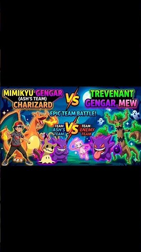 Pokemon Epic 3v3! Charizard vs Trevenant & Mew