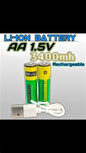 AA 1.5V 3400mWh Rechargeable Lithium Battery USB Type-C#usb#type-c#1.5v#battery