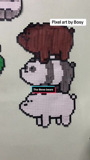 فن بكسل الدببة الثلاثة: أجمل رسمات بكسل