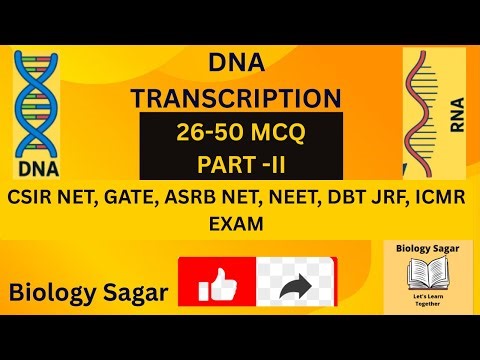 DNA TRASCRIPTION MCQ PART-II, 26-50 MCQ