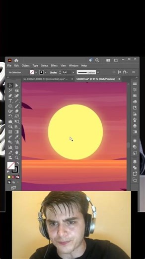 Adobe Illustrator 2024 Tips - How Create Sunset Reflection Like a PRO! #shortsfeed #shorts #ytshorts