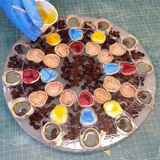 73K views · 300 reactions | DIY Art Cloak with Walnut Shell and Coffee Beans | DIY & Crafts | Facebook