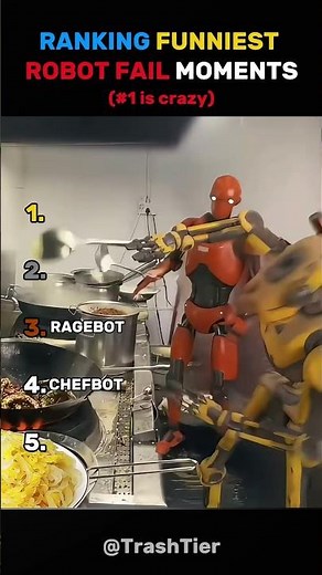 RANKING THE FUNNIEST ROBOT FAIL MOMENTS EVER !!! #shorts #robot #funny