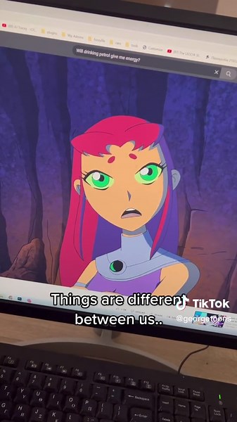 Replying to @User Give me some of that Starfire/Robin love #teentitans #lovecartoon #georgetoons #fypシ