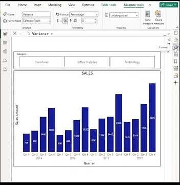 Variance calculation in Power BI
