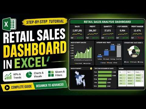 Retail Sales Dashboard in Excel | Step-by-Step Tutorial with KPIs, Charts & Slicers