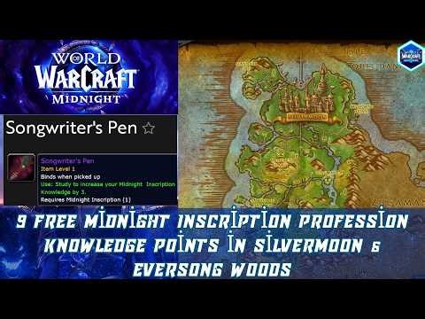 9 Free Midnight Inscription Profession Knowledge Points in Silvermoon & Eversong Woods