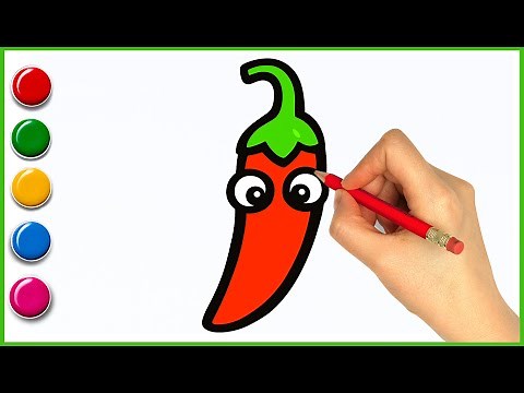 How to Draw Chilli Step by Step || Easy Chilli Drawing for Beginners || Red Chilli Drawing