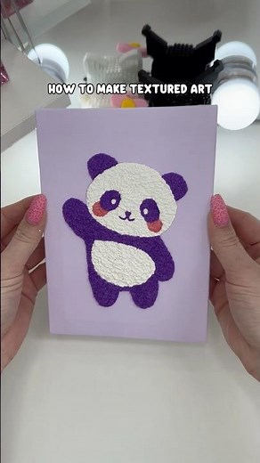 Easy tutorial how to make textured panda 🐼✨#diy #texturedart #panda #tutorial #easydiy