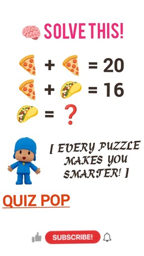 Can You Solve This Pizza Puzzle? 🍕🧠 #Shorts #MathPuzzle #EmojiMath #BrainTeaser #Quiz #QuizPop