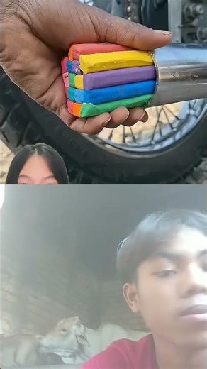 Why did my crayon go into dad's exhaust? #shorts